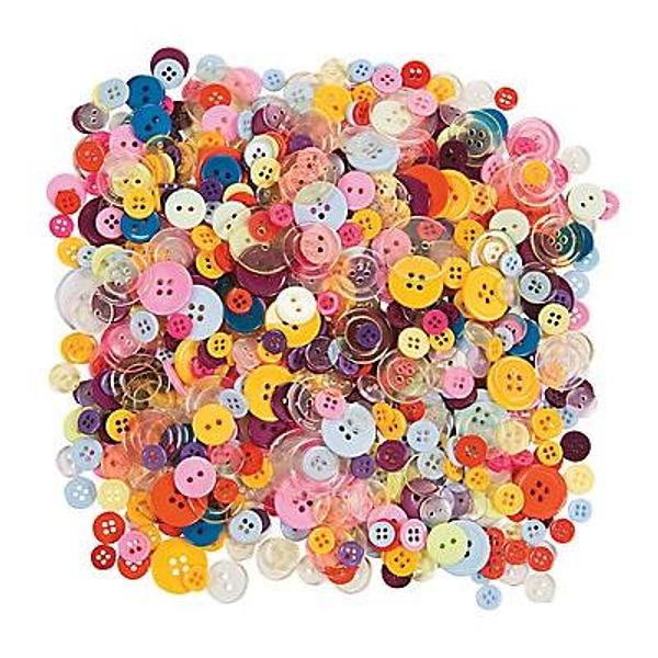 Rainbow Craft Buttons 400pack
