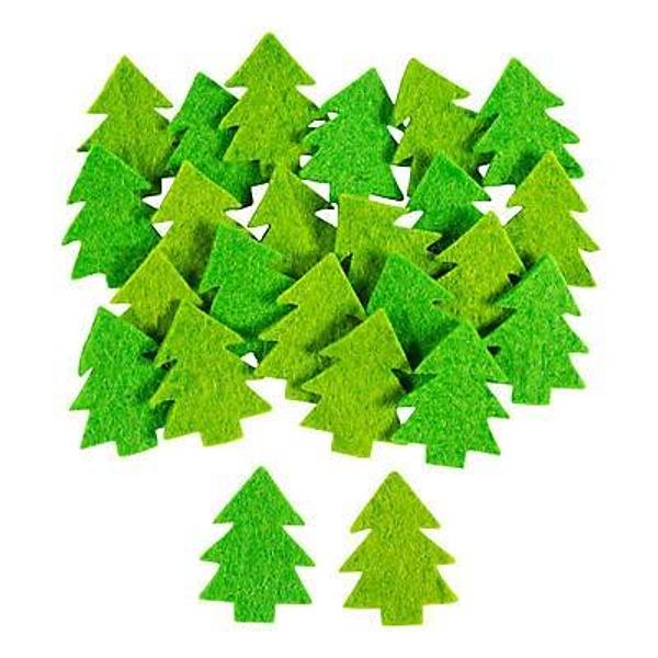 Mini Wool Felt Christmas Trees - 24 pack