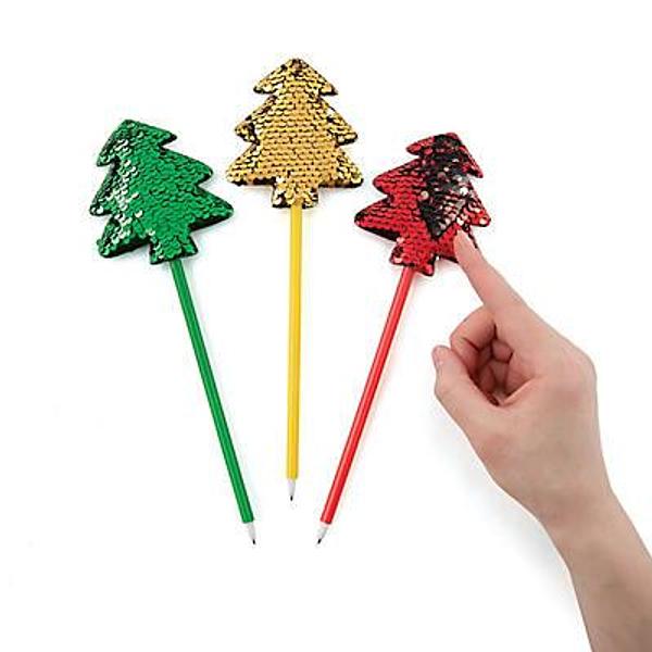 Flipping Sequin Christmas Tree Pens - 12pack