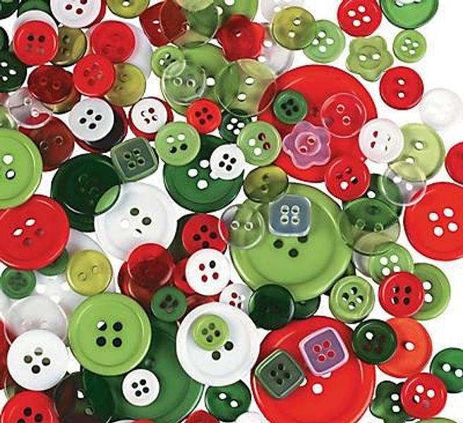 Plastic Christmas Buttons - 400pk