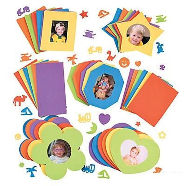 Coloured Foam Picture Frames & Shapes - 30pack