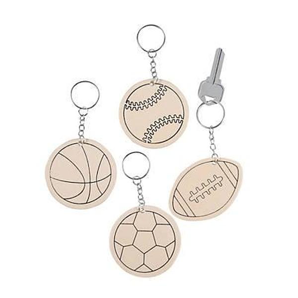 Colour Your Own Sports Ball Keychains - 12 pack