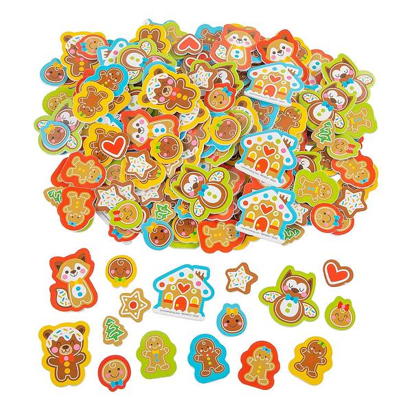 Gingerbread Self-Adhesive Shapes - 300 Pack