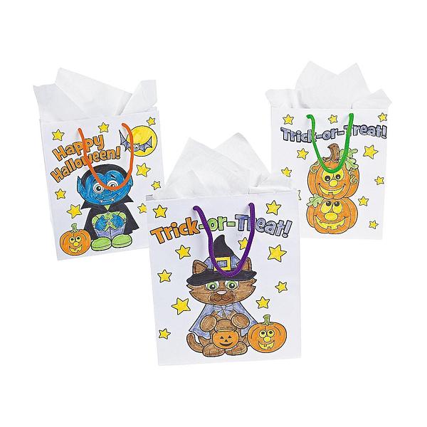 Colour Your Own Halloween Bags - 12 pack