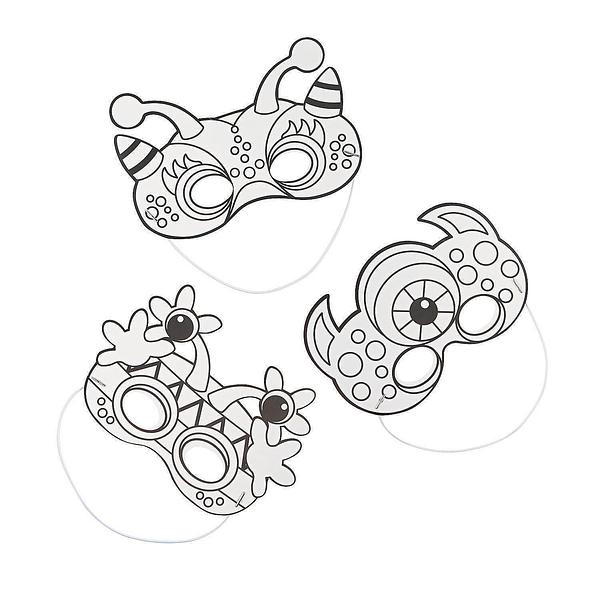 Colour Your Own Monster Masks - 12 pack