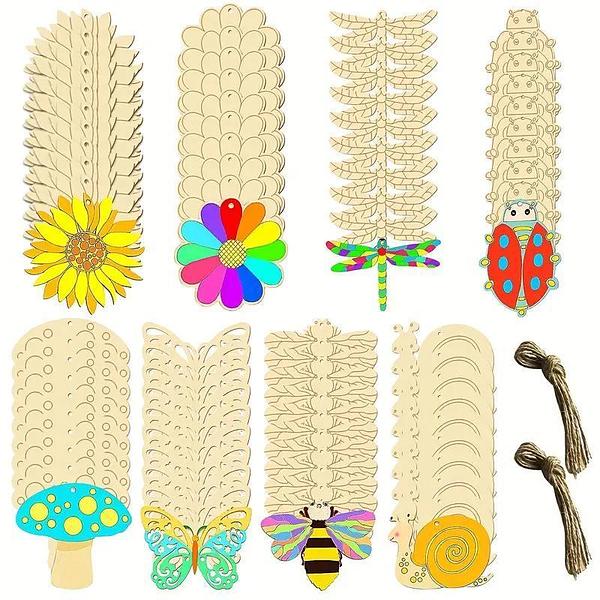 Colour Your Own Spring Wooden Ornaments - 80 pack